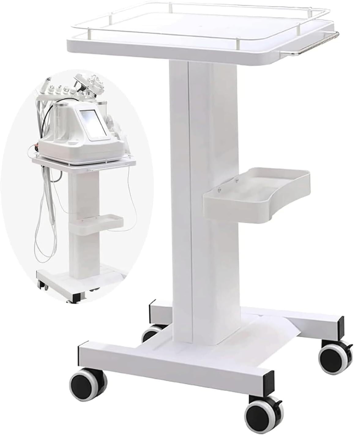 SSDDLZEQ Mobile Salon Station, Salon Cart Alloy Salon Rolling Cart High-end Mobile Instrument Rack Salon Trolley With Casters Portable Storage Utility Cart