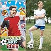 World Cup Photo Banner 71x35 Inches 2026 Soccer Player Cutout Backdrop with Face Hole for FIFA World Cup Soccer Party Decorations Soccer Photo Booth Props World Cup Gift Soccer Party Backdrop (red)