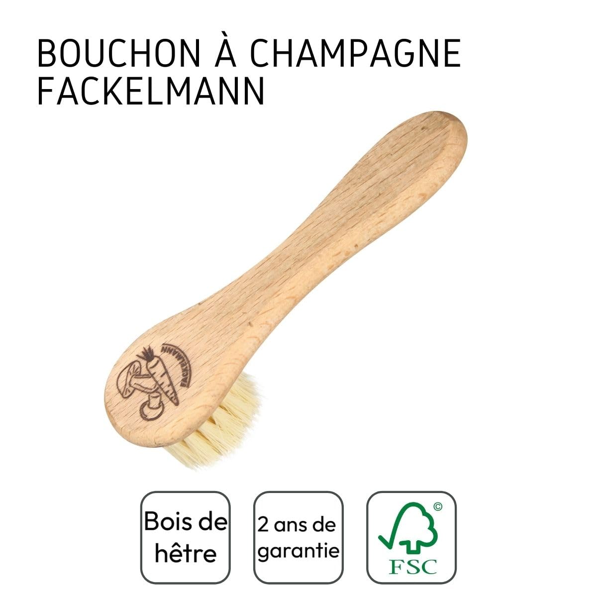 Fackelmann Cepillo para verduras 31048, natural, diámetro 30 x 135 mm