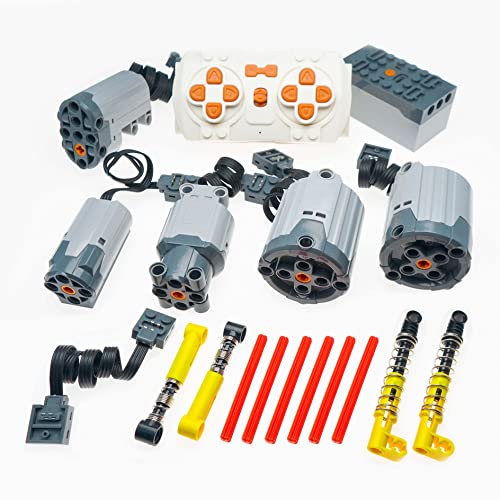 ASTEM 18Pcs Power Function Set Compatible con Technic-Parts. Incluye XL/L/M Motor, servo Motor, Kit de Control Remoto y Kit de Piezas.
