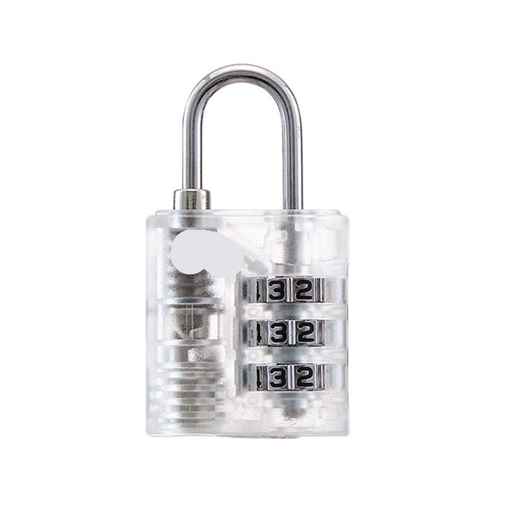 Gnyvzxplq A2 Suitcase Locks, 3 Digit Combination -Theft Transparent Padlock For Cabinet Suitcase Luggage Travel(A2)
