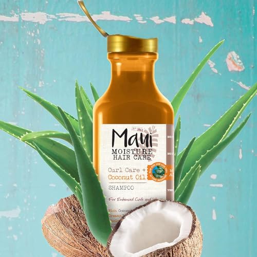 Maui Moisture Coconut Oil Shampoo 385 ml, pflegendes Haarshampoo mit Kokosöl, Plumeria- und Papaya-Extrakt, für lockiges Haar, ohne Sulfate und Silikone