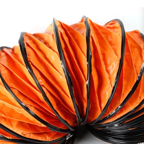 Tubo di ventilazione, tubo in PVC arancione Tubo per aria calda Tubo per aria di scarico Estensibile, per ventilatori da cantiere
