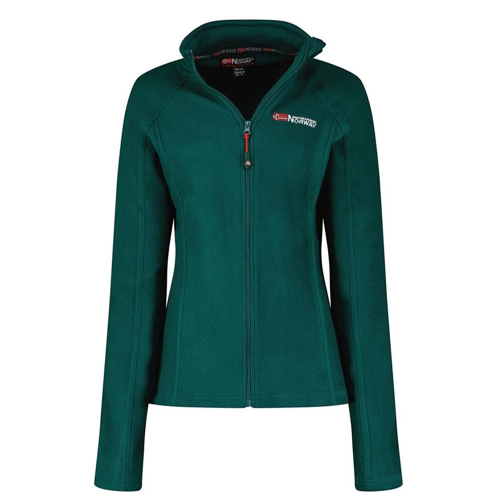 Geographical Norway Bottle Green Fleece Jacket Woman Lady 233, Green, L