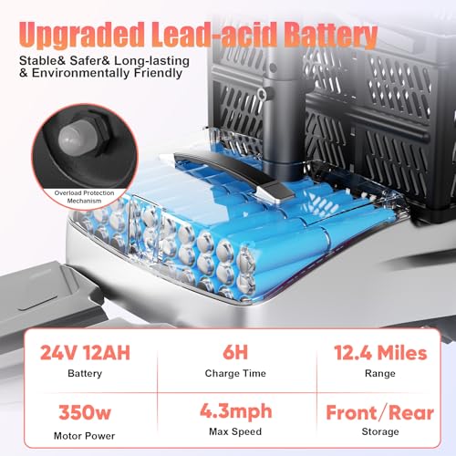 Image of 4 Wheels Mobility Scooters for Seniors, Foldable Mobility Electric Scooter, 350LBS Capacity& 15 Miles Range&350W Powerful Moto&Rotating Seat&LED Light& Double Baskets&Auto Brake-Silver