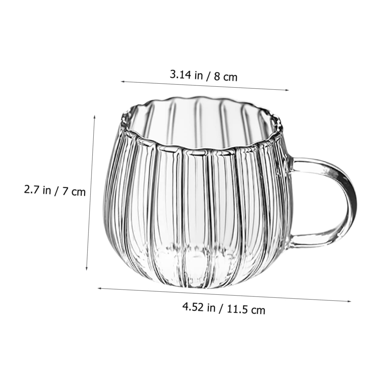 2Pcs Transparent Mugs with Handle Tea Mugs for Hot and Cold Drinks Soup Water Milk Drinking Cups