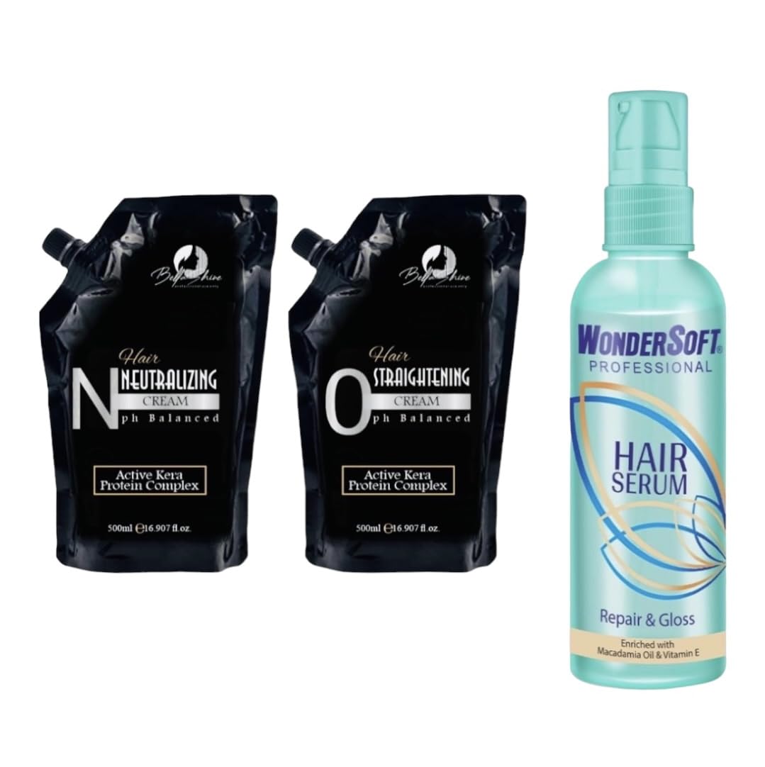 WONDERSOFT Repair Gloss Serum & Bella Shine Hair Straightening & Smoothening Cream With Ph Balance Diamond Shinning Hair For Men, Women