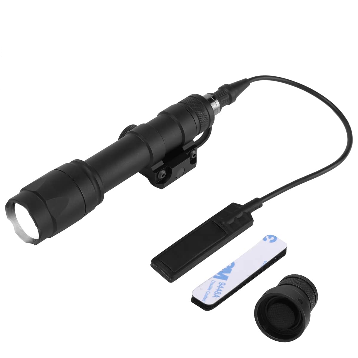 Phoking Tactical Flashlight Rifle Weapon Light M600C Mlok Flashlight LED White Light Tactical Light with Pressure Switch Black