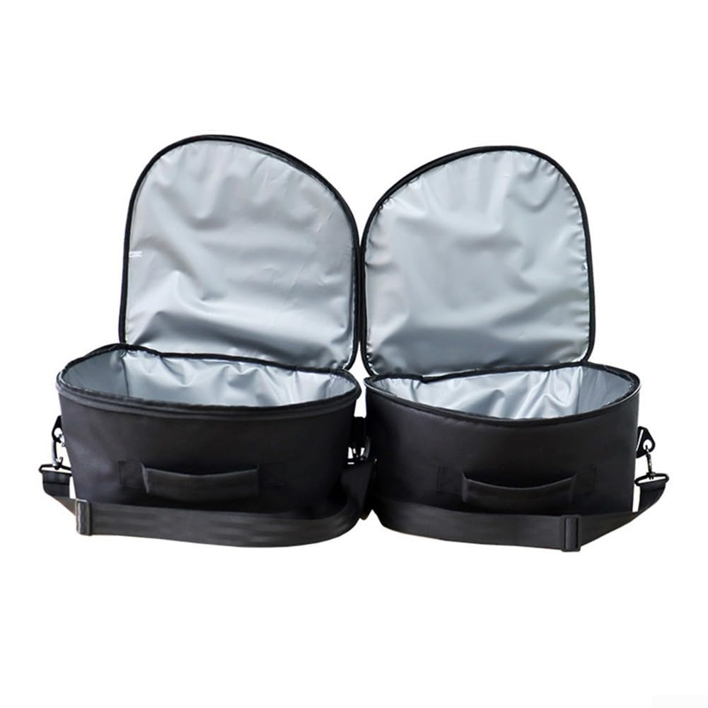 DAZZLEEX Kofferraum-Isoliertasche für Modell 3 warme und kalte Lebensmittel Aufbewahrung mit Griffen für Reisen, Camping, Picknick, Lebensmittel, schwarz