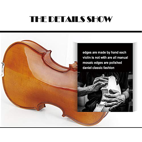 Aliyes Solid Wood Violin Designed for Beginners/Students with Hard Case Bow Rosin (4/4/Full-size)