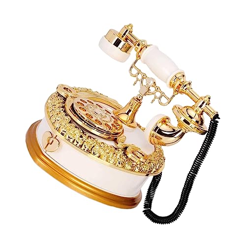 Ipetboom Desktop Telephone Model Retro Style Music Box Machine Decorative Storage Office Decor