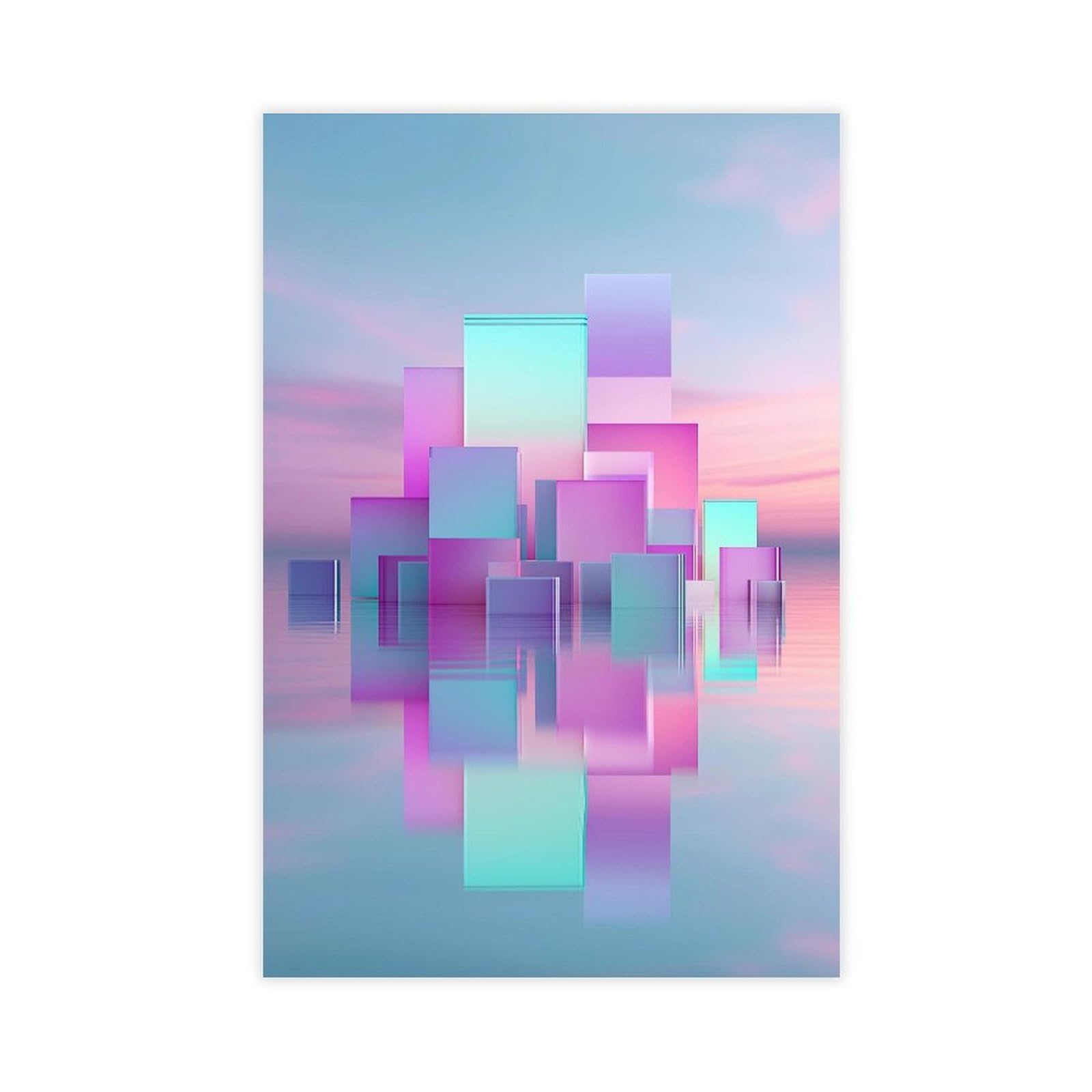 YWTJAX Vaporwave Abstract Wall Art Poster Canvas Poster for Home Decor Gift