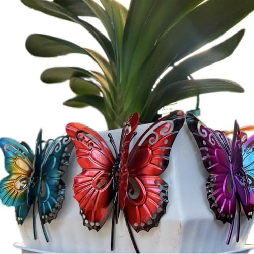 Cintre de pot en forme de papillon, lot de 4 suspensions robustes pour pots de fleurs