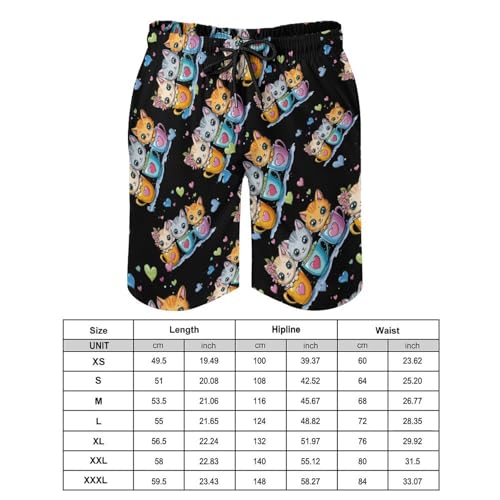 Teacup Cat Men's Swim Trunks Quick Dry Board Shorts Hawaiian Beach Shorts With Pocket2