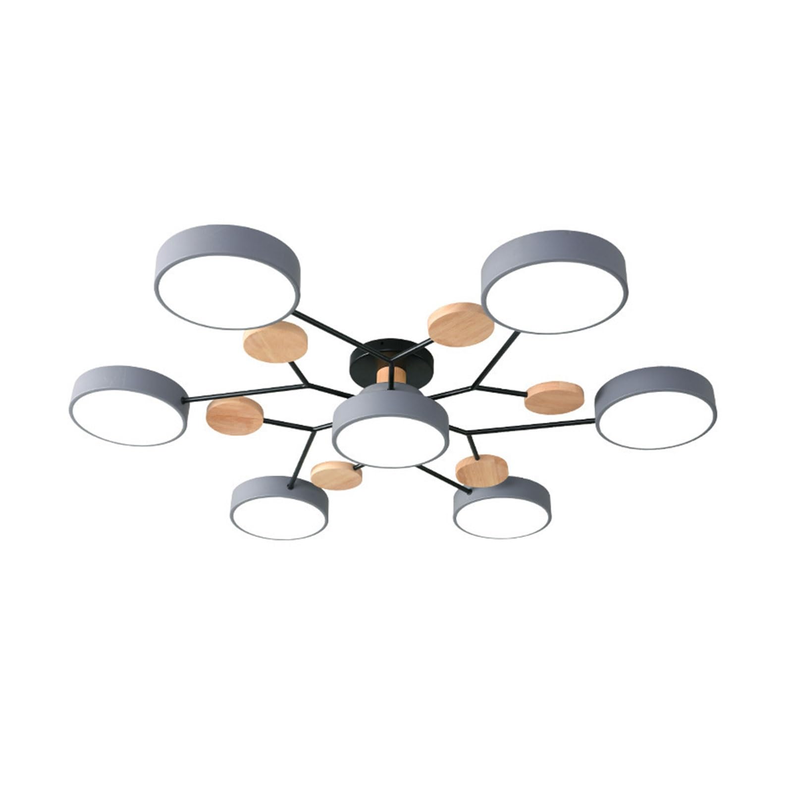 ZHNPJE Nordic Modern Semi Flush Mount Ceiling Light, Circular Acrylic LED, Warm Light, G-7 Heads, Perfect for Living Room, Dining Room, Bedroom, Hallway, Kitchen