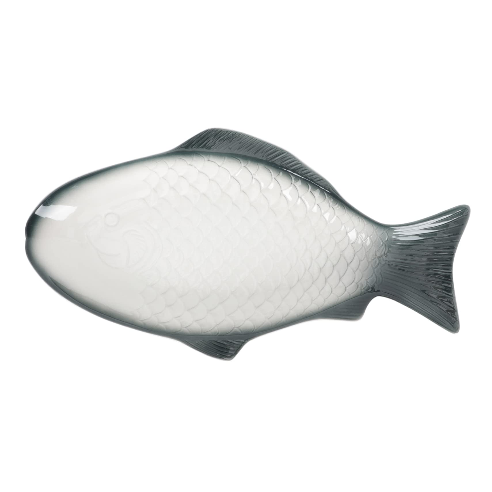 Plato de Pescado Delicado para Cocinar al Vapor, Bandeja de Cerámica Forma Realista, Superficie Lisa y Pulida, Ecológico y Seguro para Uso Doméstico y Restaurante, Adecuado