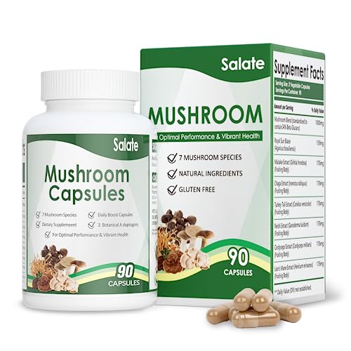 Salate Lion's Mane Supplement Organic Mushroom Extract for Memory and Focus