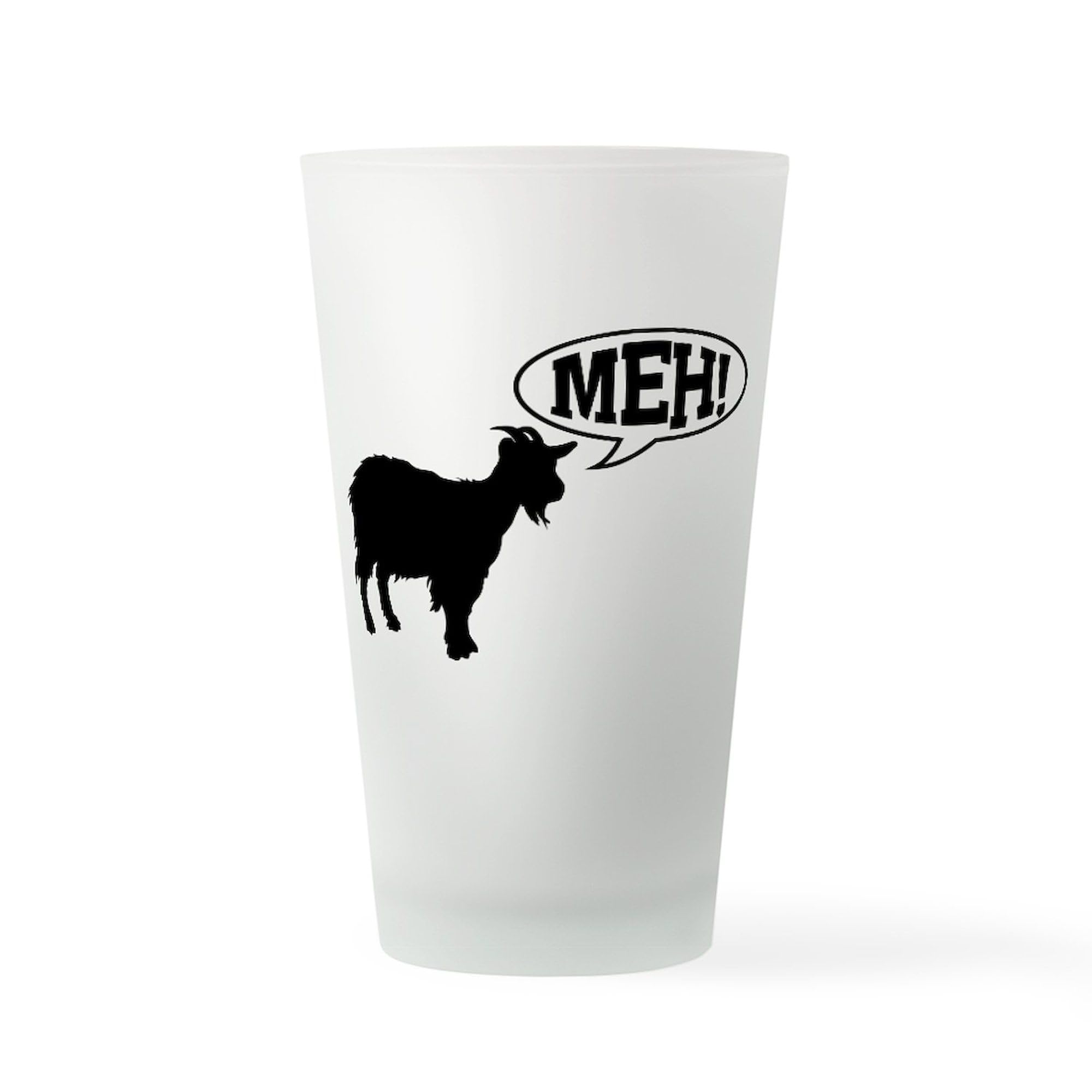 CafePress Goat Meh Pint Glass, 16 oz. Drinking Glass