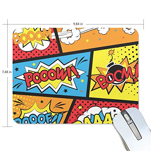 Preisvergleich Produktbild Mauspad von Malpela Boom Comic Words Premium texturiertes Mauspad, rutschfeste Gummiunterseite, für Laptop, Computer und PC