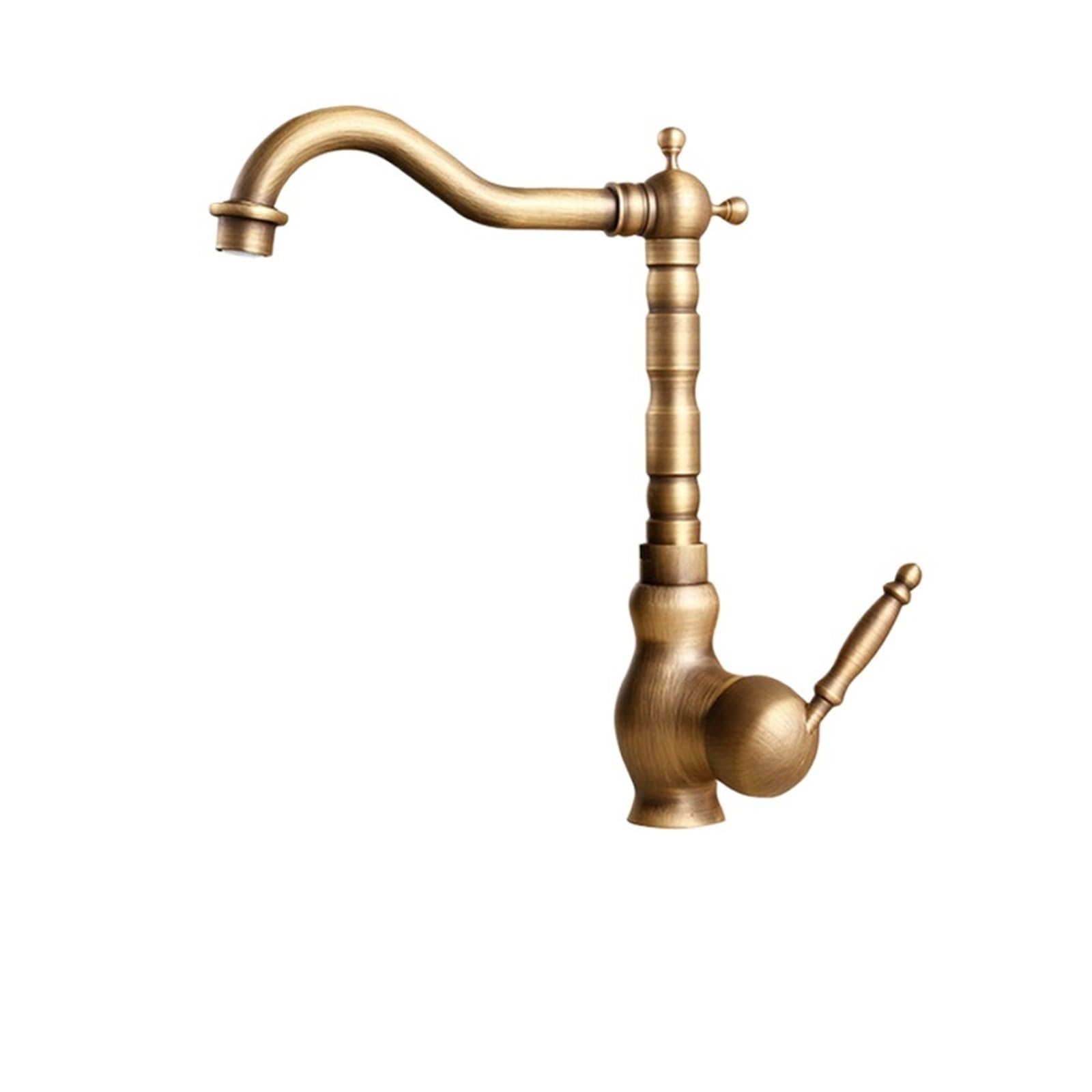 MXXQRHF Kitchen Faucets, Brass Ceramic Handle Bathroom Sink Mixer Faucet Antique Swivel Bathroom Kitchen Hot and Cold Faucet (Antique Brass A Tall)