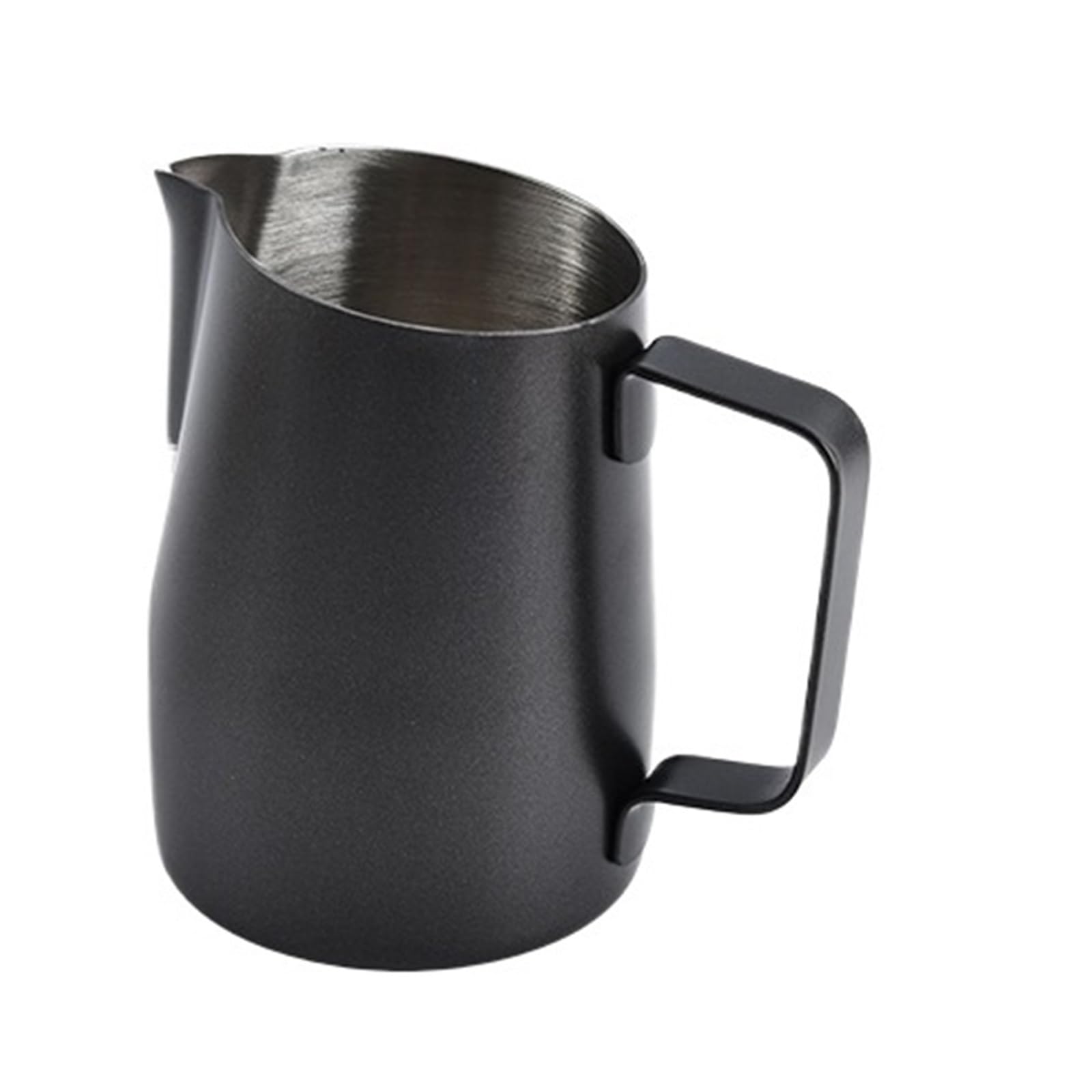 Jarra Para Espumar Leche Tazas de acero inoxidable con pico afilado, taza for espuma de leche, boca inclinada, cilindro de extracción de café, cilindro for espumar leche, utensilios for café(Black-420
