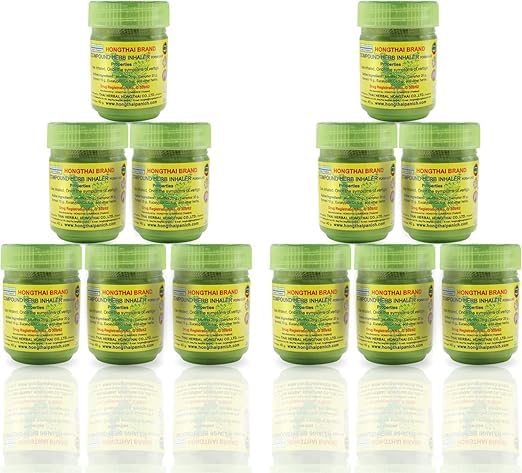 TWIN SWAN Hongthai Herb Inhaler Traditional Thai Herbal Pain Relief Inhalant Pack Of 12