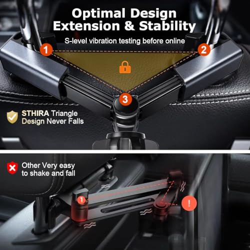 Image of STHIRA Tablet Holder Car 360 Retractable 4.7-12.9in Headrest