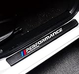 HAPIZWLU 4Pcs Door Sill Protector Reflective 4D Carbon Fiber Sticker Decoration Door Entry Guard Door Sill Scuff Plate Stickers Compatible with BMW 1-7 Series X3 X4 X5 X6 F01 F07 F10 (White)…