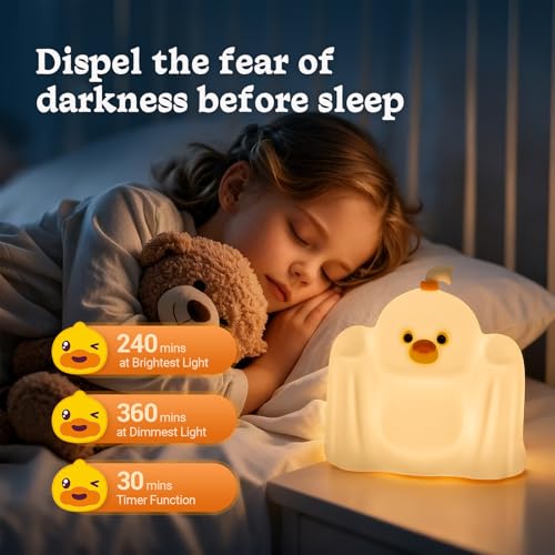 Lámpara de noche de silicona con diseño pato luz ajustable miniatura 2