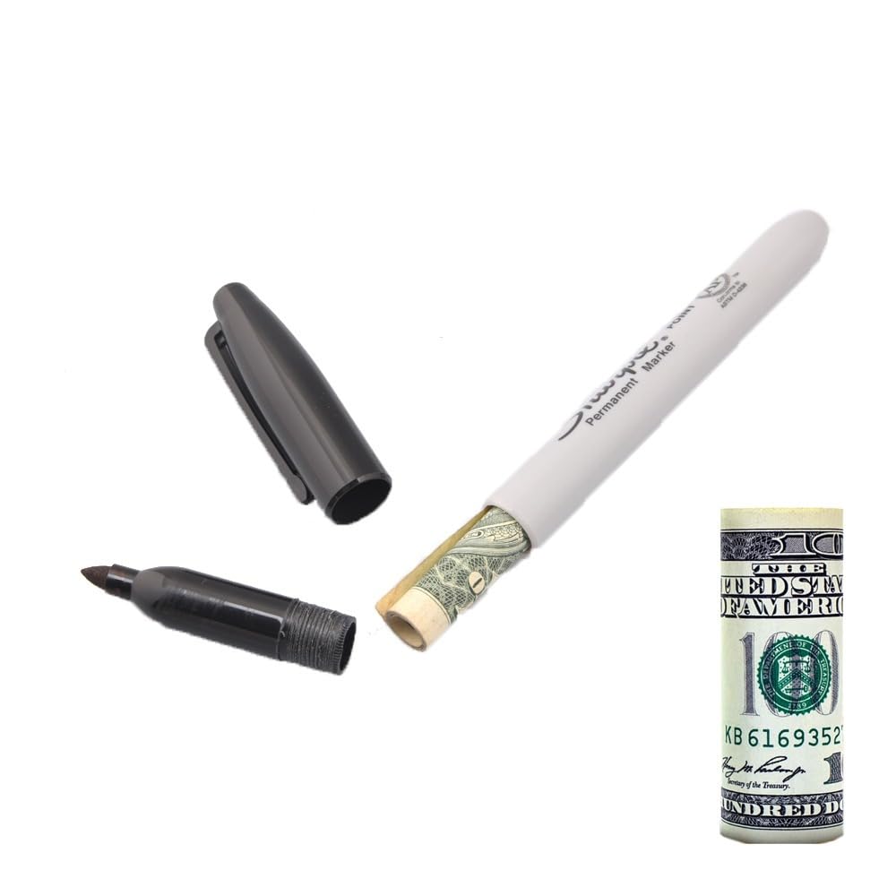 Fake Pen Diversion Safe - Hidden Secret Compartment Decoy Sharpie Safe to Hide Money, Jewelry in Plain Sight - Small Container for Valuables Storage - Hiding Marker Hider-picture-15