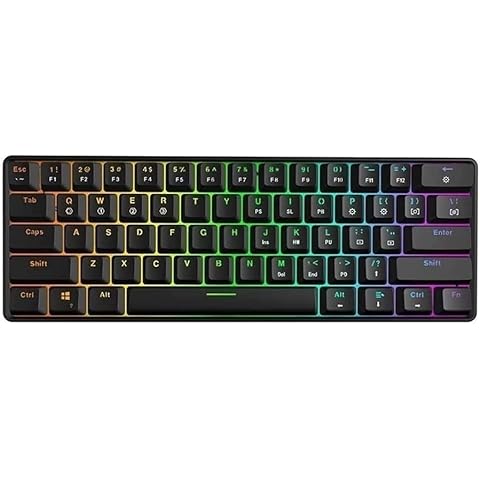 WWBMZ Keyboard, Mechanical Gaming Keyboard 61Keys Optical Axis RGB Full Color Backlit Waterproof Mechanical Keyboard Type-c Programmable Gaming Ultra-Performance Keyboards Cover