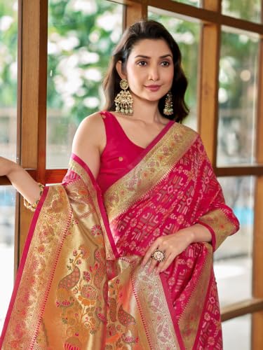 MANOHARI baby pink patola silk saree – image 6