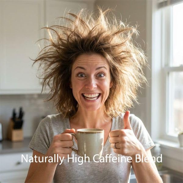 Image of JUMP START JO: High Caffeine Organic Coffee, 10 oz, Whole Bean | Natural Extra Energy Boost, Medium-Dark Roast, Strong Bold Smooth, Dense Crema, USDA Fair Trade Organic Kosher Certified