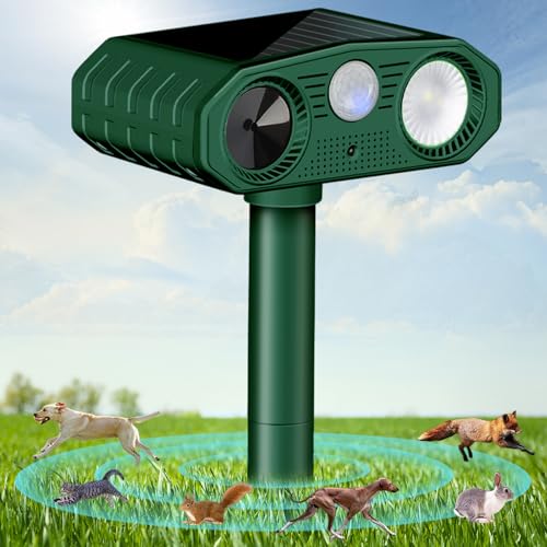 Repellente per gatti ad ultrasuoni, repellente per gatti solare e USB, repellente per gatti esterni, impermeabile IP54, con flash LED, per gatti, volpi, uccelli, cani, topi ratoni