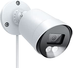 Wired Security Camera, 1080P 100ft Full-Color Night Vision 2.0MP CCTV Camera (Hybrid 4-in-1 HD-CVI/TVI/AHD/960H Analog CVBS), 2PCS LED, 82.2° View Angle, Waterproof Surveillance Camera (White) asin的图片