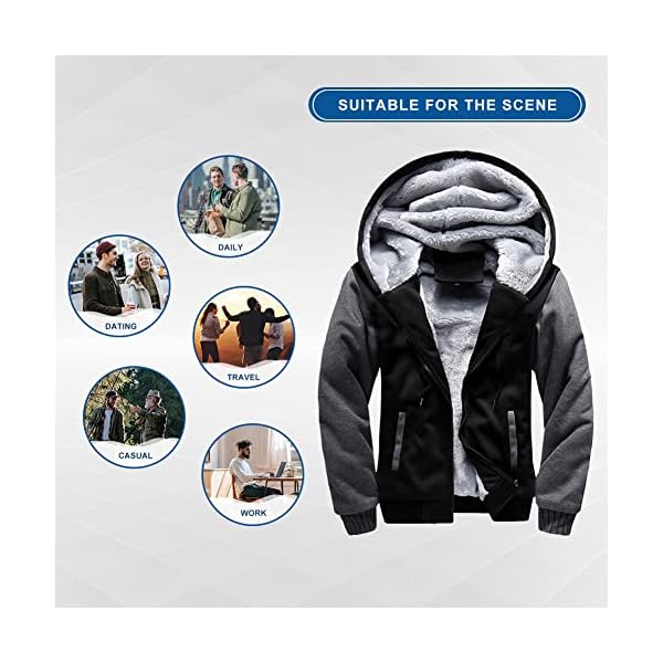 LBL Leading the Better Life Men's Pullover Winter Jackets Hooed Fleece Hoodies Sweatshirt Wool Warm Thick Coats