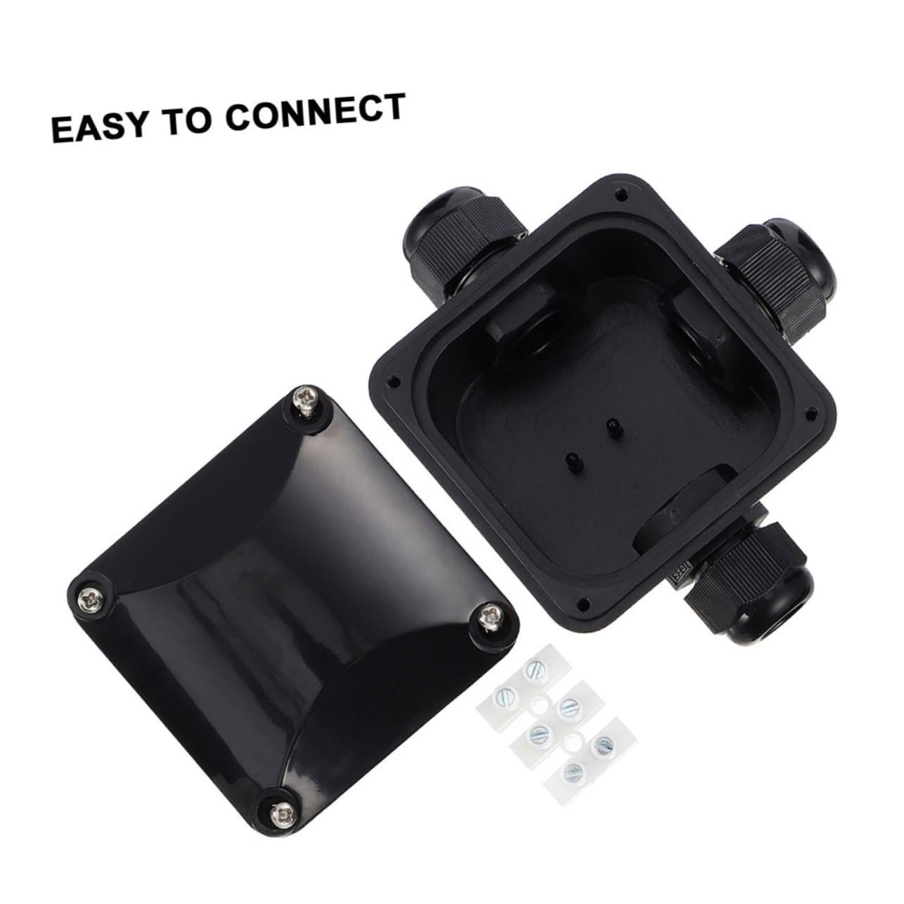 Amosfun 3 Sätze Wasserdichte Anschlussdose Multi Boxen Für Draußen Elektrisches Zubehör Im Freien Schutz Kreuzung Anschlussdosen Wasserdichtes Stecker Plastik Schwarz 2 Stück * 3