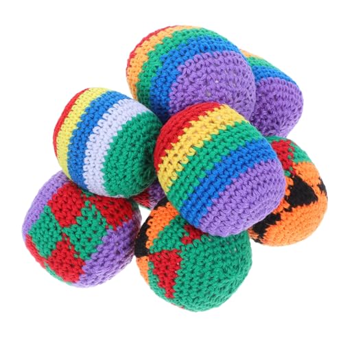 SUPVOX 8 Piezas Pequeños Hacky Balls Multicolor Bolsa de Tejida de Bolas de Jugar para Entrenamiento de Fútbol Divertido para Principiantes Fiesta
