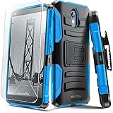 Droid Turbo 2 Case, Evocel [Generation Series] Belt Clip Holster, Kickstand, HD Screen Protector, Dual Layer for Motorola Droid Turbo 2 (XT1585/ 2015 Release), Blue (EVO-MOTXT1585-AB202)