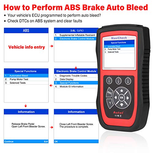 Escáner OBD2 Autel MaxiCheck Pro para ABS SRS y Purga de Frenos 2