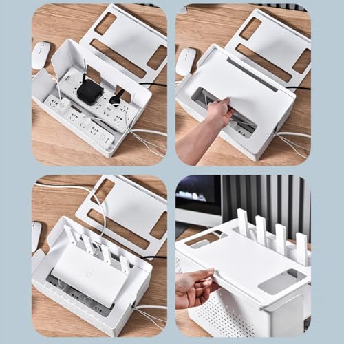 Organiseur amovible double couche pour décodeur et multiprise de bureau - 8