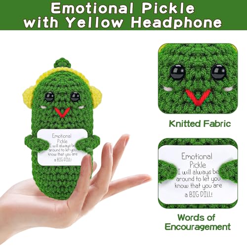 Image of Hoedia Cucumber Crochet Dolls Friend Birthday Gifts for Women Men Coworkers Student