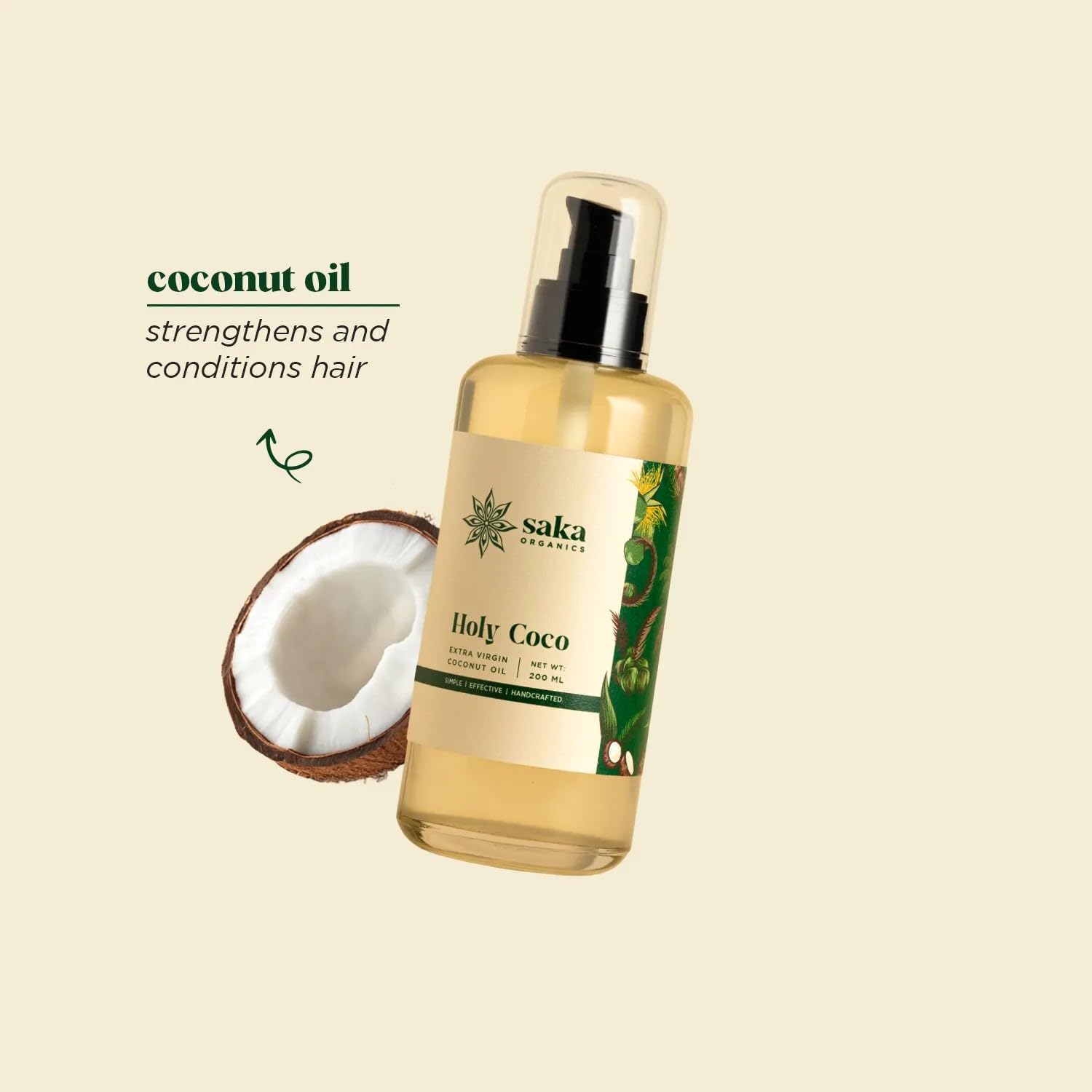 Saka Organics Extra Virgin Coconut Oil For Hair & Skin 200Ml