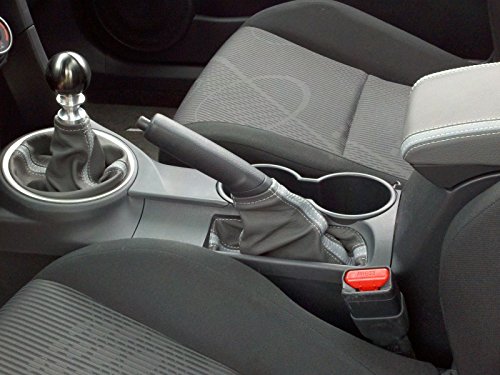 RedlineGoods armrest Cover Compatible with Scion tC 2011-16. Tailor Made - not Universal. Genuine top-Grade Italian Black Suede (Alcantara) with Silver Thread