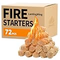 LantingMing 72 Pieces Fire Starter for Fireplace, Waterproof - Natural Fire Starters, for BBQ, Pizza Oven, Fire-Pit, Campfire, Camping Charcoal Starter, Quick Light Wood Firestarter for Wood Stove