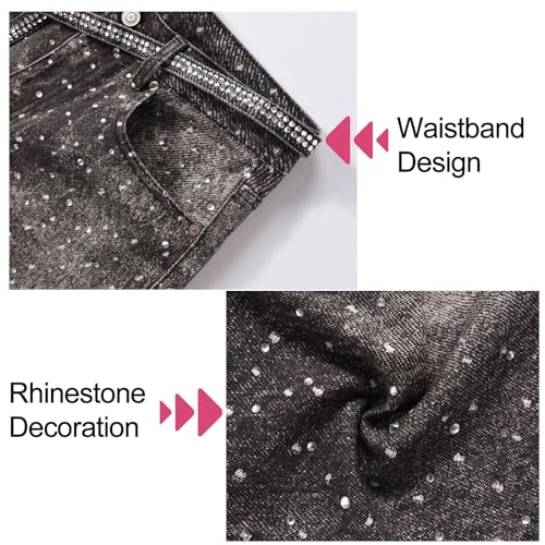 Baggy Rhinestone Jeans Y2K Oversized Wide Leg Denim Pants Vintage Sparkly Casual Denim Pants Hip Hop Streetwear Jeans4