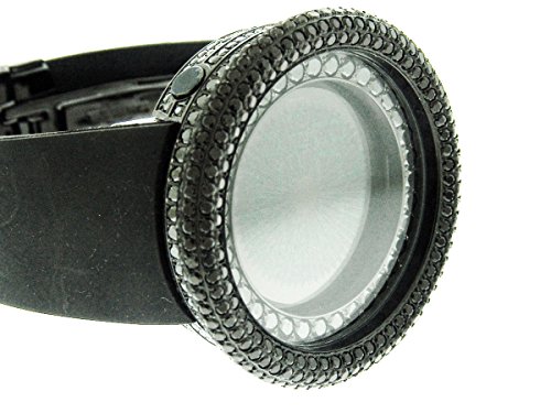 Mens 50mm Techno Com Kc Full Case Black Cz Watch4