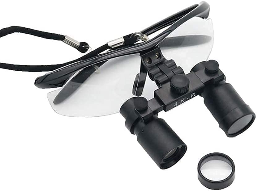Lupa con luz, 4X lupas binoculares diadema lupas con faros, lupa para estomatología, ginecología, cardiología, cirugía cerebral y oftalmología regalo O