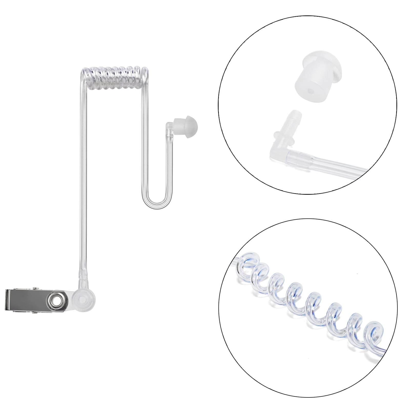 YNIBST Pinganillo de Tubo de Aire Transparente para Walkie Talkie, Auricular Discreto con PTT para Radio, Compatible con Motorola Talkabout, para Modelos T62/T80/T82/T92 (1 Pieza) - 2