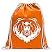 Kiwistar - Grizzly Bear - Bär - Turnbeutel Fun Rucksack Sport Beutel Gymsack Baumwolle mit Ziehgurt